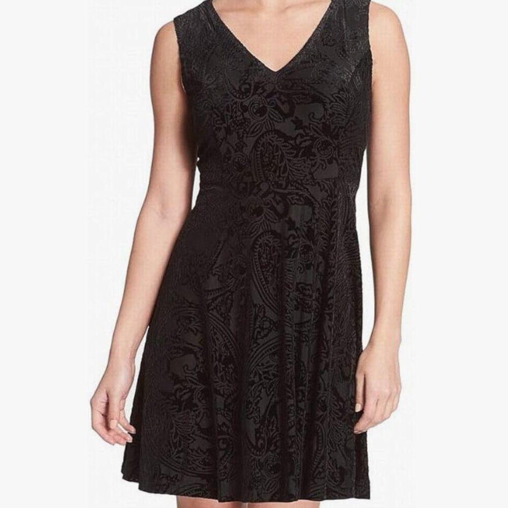 Black V-neck cocktail dress